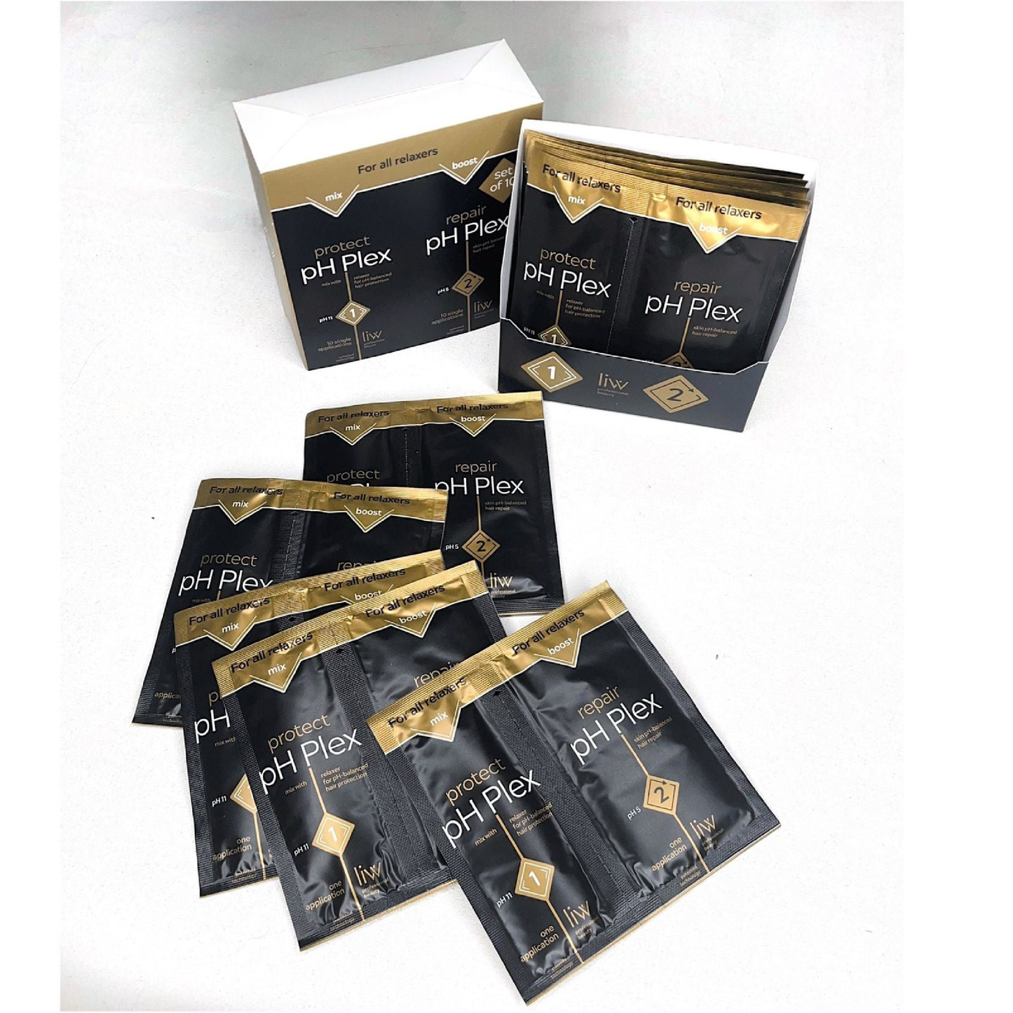 pH Plex Relaxer Value Pack, 10 double sachets steps 1/2